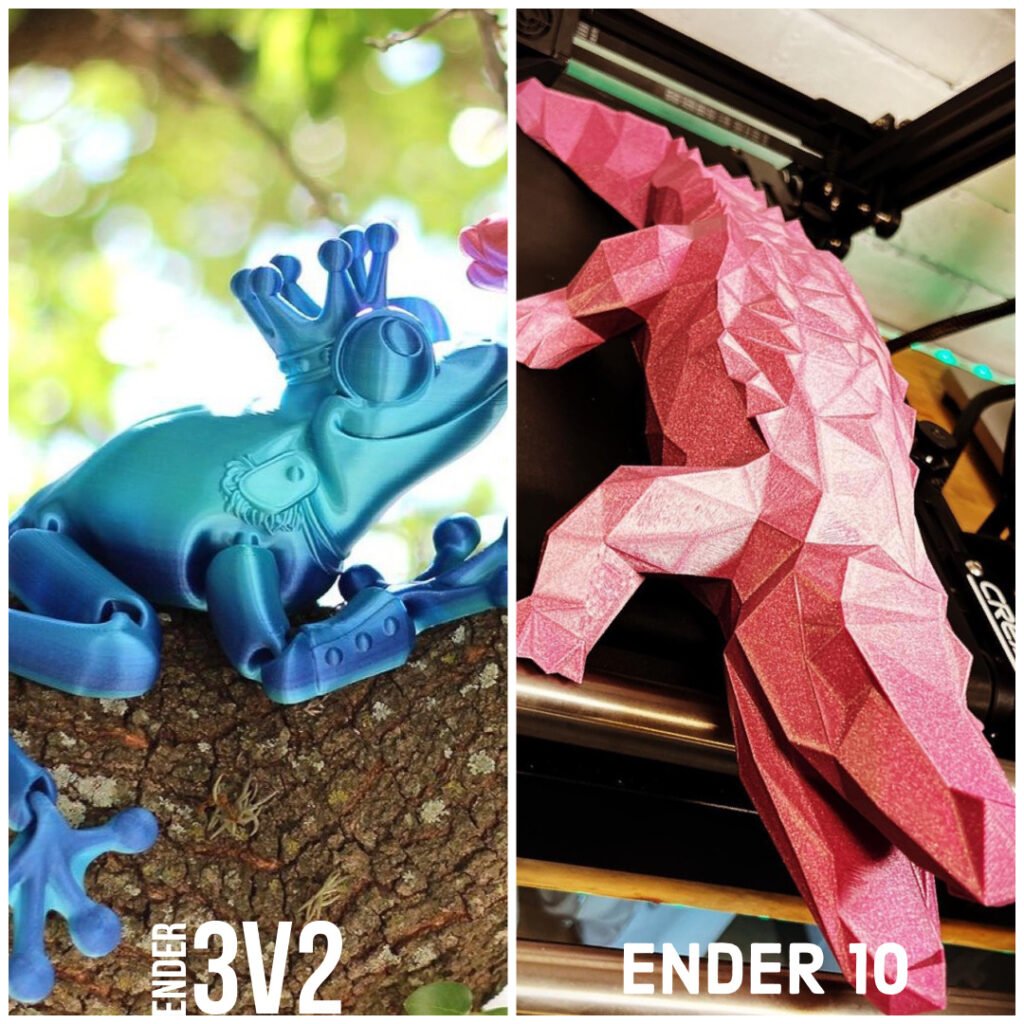 3D print comparison of Creality Ender 3V2 and Ender 10