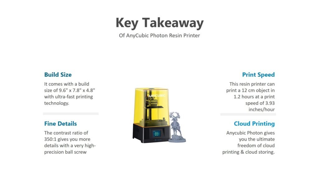 Key Takeaway of Anycubic Photon Resin Printer